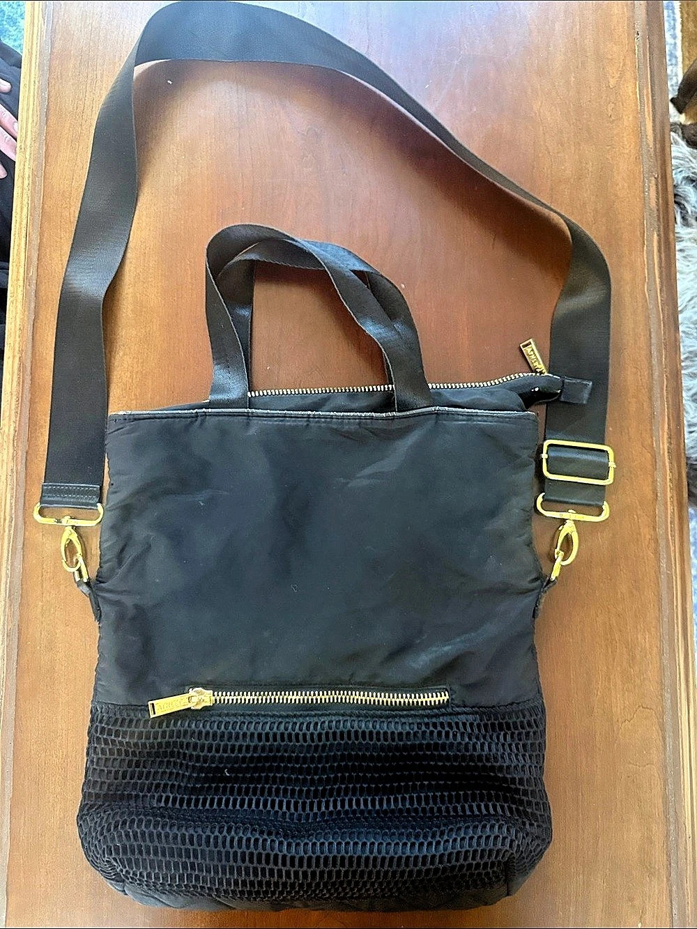 Black Quilted Tote